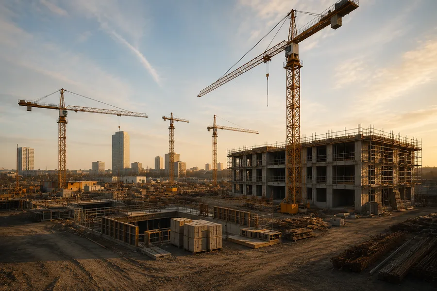 Baustelle mit Kränen